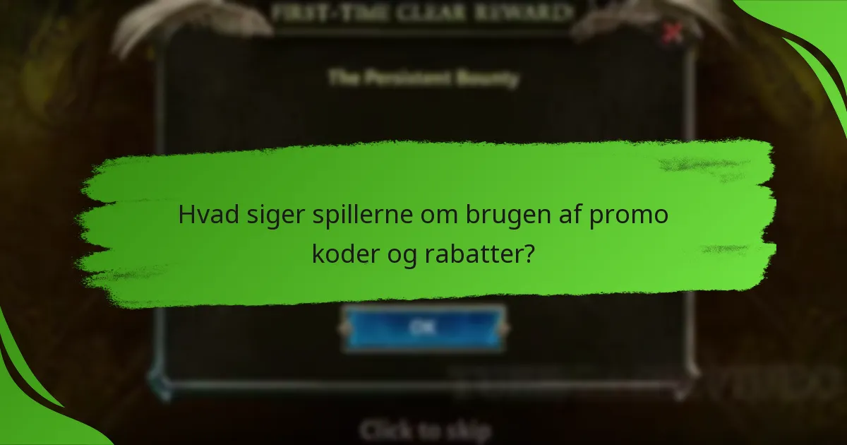 Hvad siger spillerne om brugen af promo koder og rabatter?