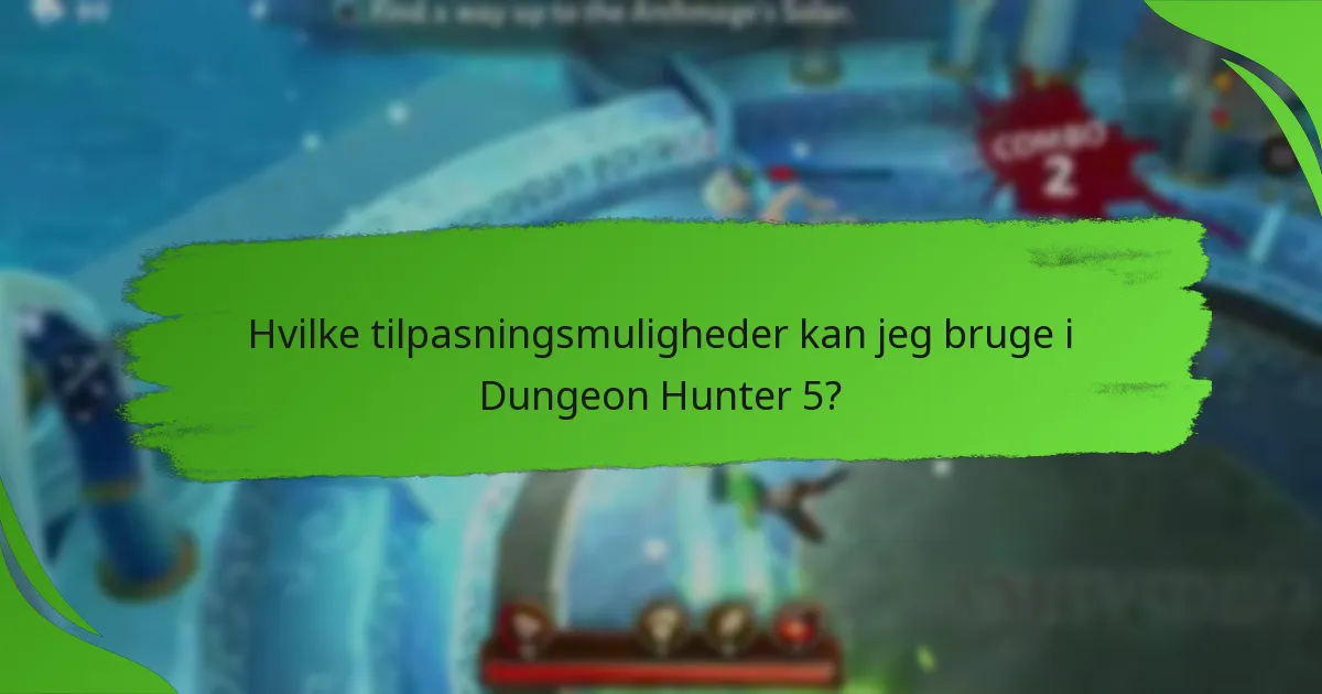 Hvilke tilpasningsmuligheder kan jeg bruge i Dungeon Hunter 5?